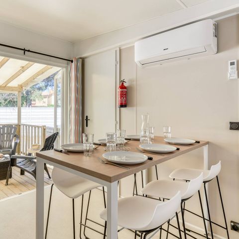 BUNGALOW 6 personas - Mobil-home | Premium | 3 Dormitorios | 6 Pers | Terraza elevada | Aire acondicionado | TV