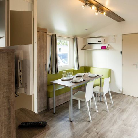 Bungalow 6 personen - Mobilheim | Comfort | 3 Zi. | 6 Pers. | Höhere Terrasse | 2 Bad | TV