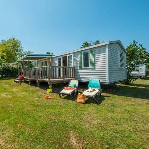 Bungalow 4 personen - Stacaravan | Comfort | 2 Slaapkamers | 4 Pers | Verhoogd terras | Airconditioning | TV