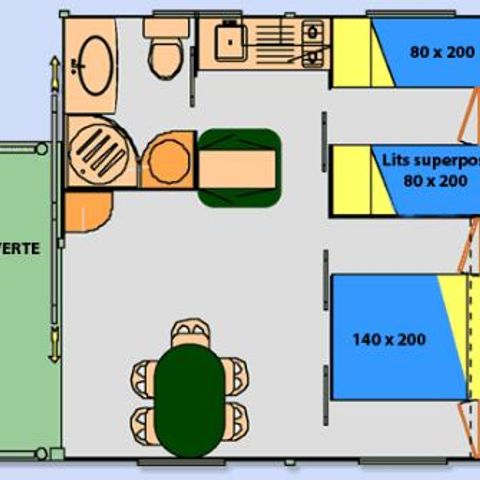 Chalet 5 personas - Confort 20 Gitotel Samoa 25m² - 2 habitaciones
