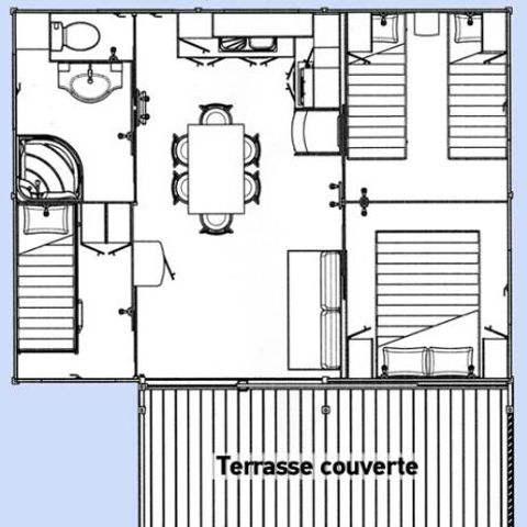 CHALET 6 persone - 24 Confort Gitotel Samoa (49) 32m² - 3 camere da letto