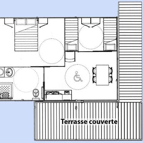 Chalet 4 personen - 25 CONFORT Chalet 35m² (voor personen met beperkte mobiliteit)