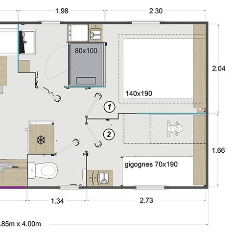 MOBILE HOME 4 people - RapidHome 36 Privilège 26m² - 2 bedrooms 4 pers.