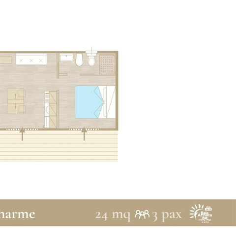 Bungalow 3 personen - Charmant L