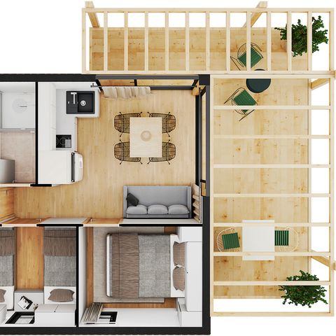 Bungalow 4 personen - Lodge Zeezicht B&B