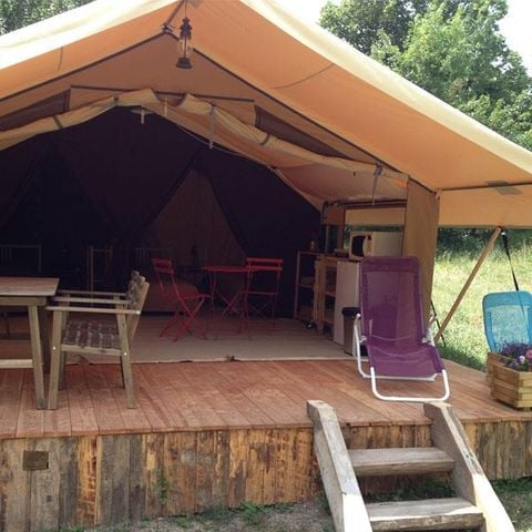 Tente en toile et en bois 6 personnes - Tente Safari Cabanon