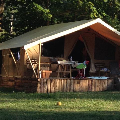 Canvas and wooden tent 6 persons - Tent Safari Cabanon