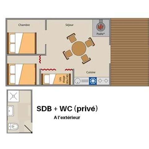 TIENDA DE LONA Y MADERA 6 personas - Cabaña de tramperos sobre el río con vistas a las montañas