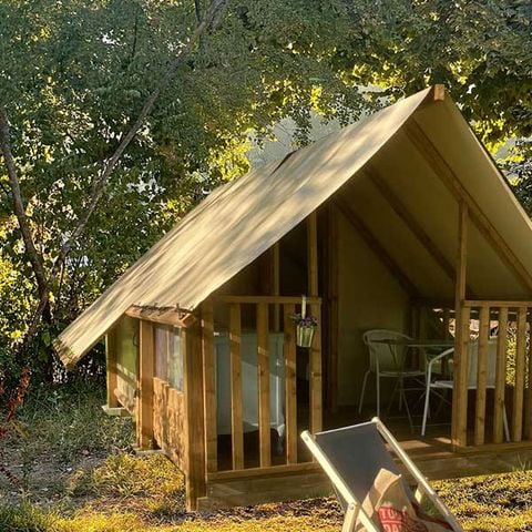 Tente en toile et en bois 2 personnes - Tente Glamping Drome
