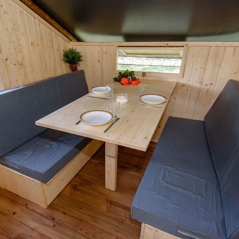 TIENDA DE LONA Y MADERA 4 personas - Acogedora cabaña de lona y madera Nature