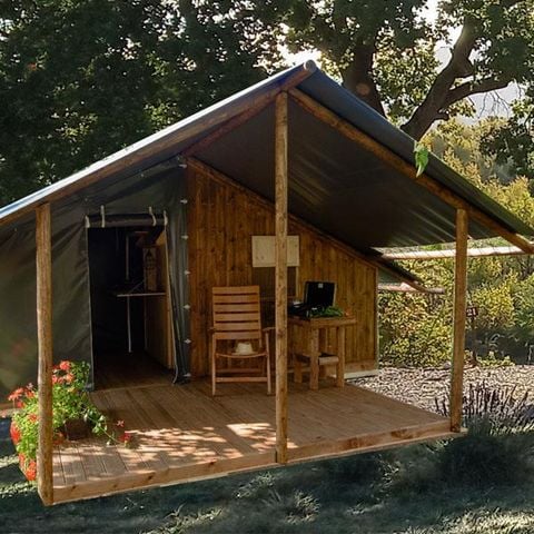 Tente en toile et en bois 4 personnes - Cabane Cosy Nature toile & bois