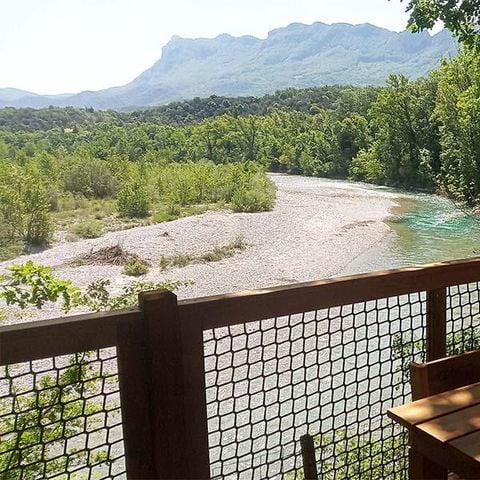 TENTE TOILE ET BOIS 5 personnes - Lodge Luxe nature surplombant la rivière avec vue panoramique - climatisé