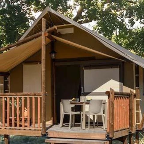 TIENDA DE LONA Y MADERA 5 personas - Albergue en la selva