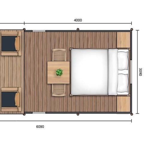 Tente en toile et en bois 2 personnes - Lodge Duo