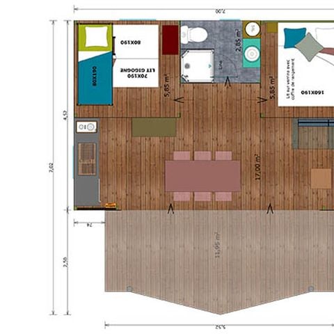 Tente en toile et en bois 5 personnes - Ecolodge Cotton Nature