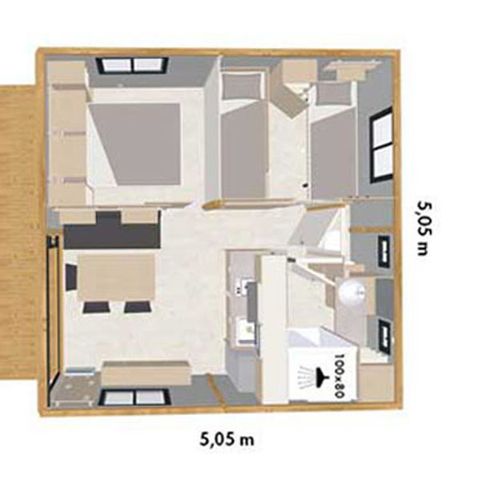 Chalet 5 personen - Natuur Rivière Drôme