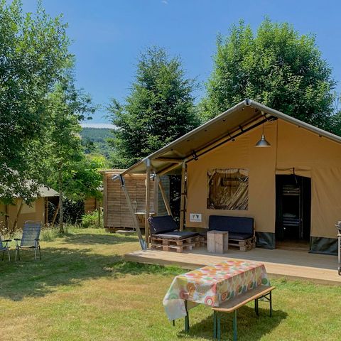 TIENDA DE LONA Y MADERA 5 personas - Greenlodge con baño privado