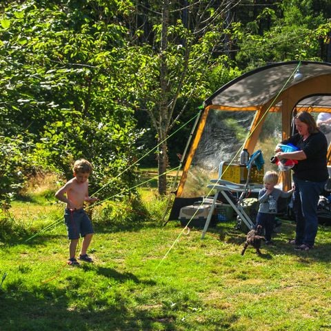 Pitch - tent + car + electricity