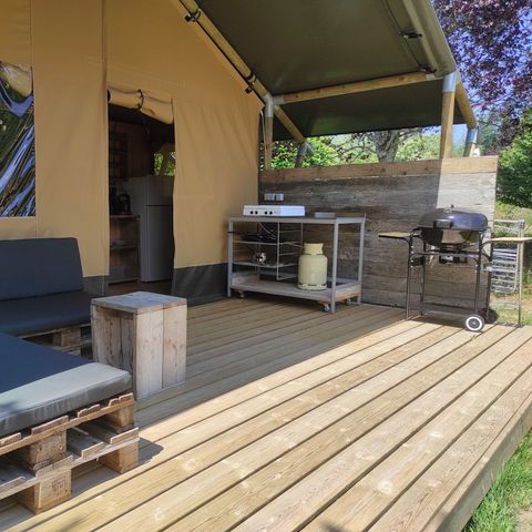 TENTE TOILE ET BOIS 4 personnes - GP3 Tente safari Greenlodge avec sanitaire privé