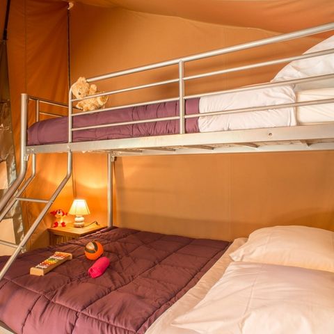 Tente en toile et en bois 5 personnes - ECO Lodge 2ch 5pers sans sanitaire