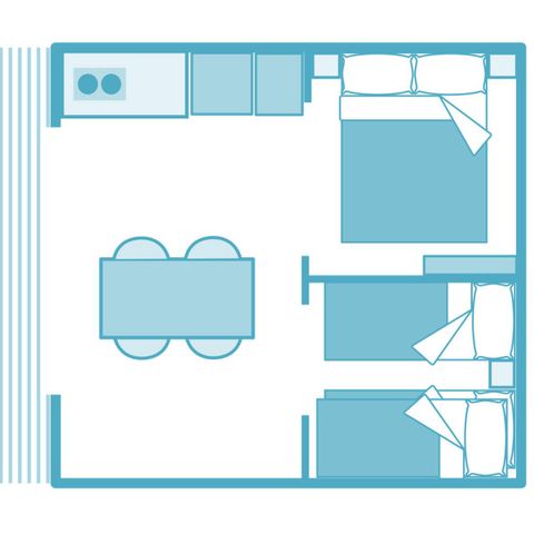 Zelt 5 personen - Eco Lodge 2 Zimmer - ohne Sanitäranlagen