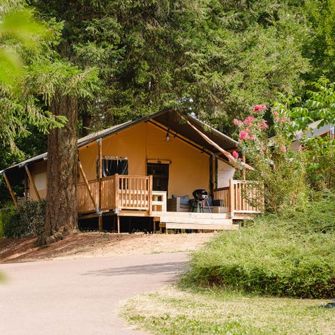 TENDA IN TELA E LEGNO 5 persone - Tenda Lodge Prestige Plus - 2 camere da letto - [nuovo 2024] -