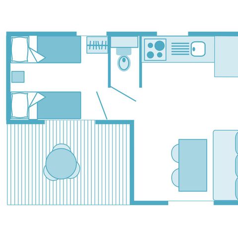 BUNGALOW 4 personnes - Prestige 32m² 2 chambres - climatisé