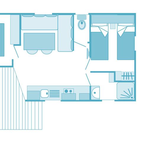 BUNGALOW 5 personnes - Prestige 32m² 2 chambres - climatisation