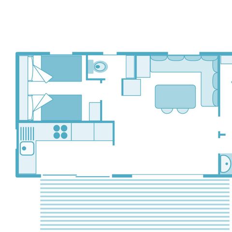 BUNGALOW 5 personnes - Prestige Plus 32m² 2 chambres - climatisé