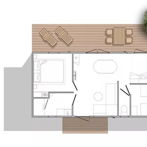 BUNGALOW 4 personnes - Mobil-Home Sunelia Luxe 32m² 2 chambres - Climatisé