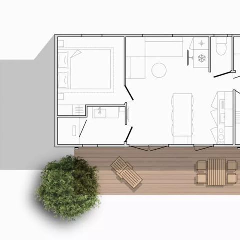 BUNGALOW 6 personnes - Mobil-Home Sunelia Luxe 33m² 3 chambres - Climatisé