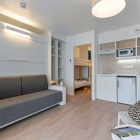 Studio 4 personen - Premium Studio voor 4 personen, slaapgedeelte, terras