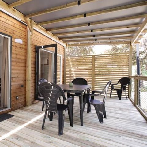 Mobilheim 4 personen - Nest29 30,8 m²- 2 Zimmer + Überdachte Terrasse + TV