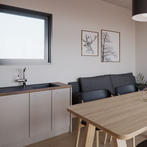 Lodge 4 personen - Lodge Serenity 33,9 m² - 2 Schlafzimmer + 2 Bäder + Terrasse + TV