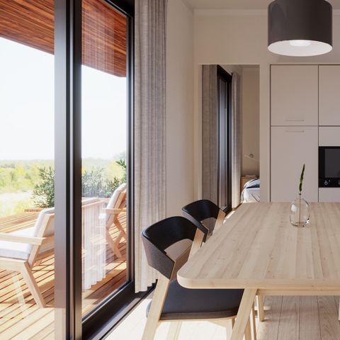 Lodge 4 personnes - Lodge Serenity 33,9 m² - 2 chambres + 2 SDB + Terrasse + TV