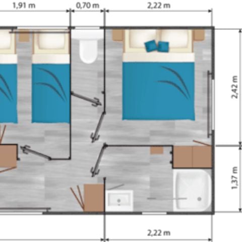 BUNGALOW 4 personnes - Confort Plus 2 CH 4 pers