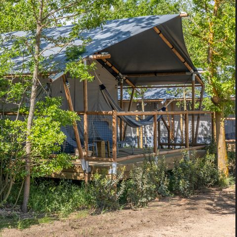 Canvas and wooden tent 2 persons - LODGE FAMILY PLUS