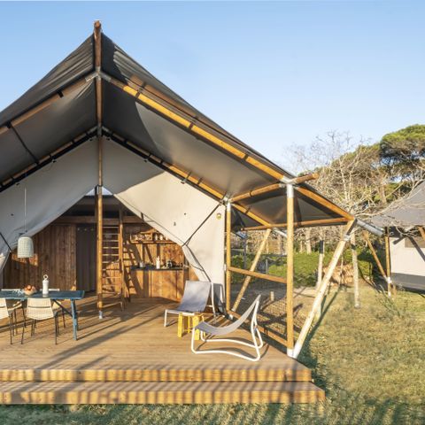Canvas and wooden tent 2 persons - LODGE FAMILY DUPLEX