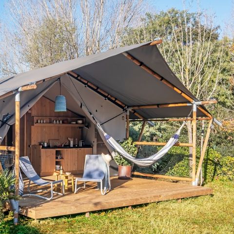 Canvas and wooden tent 2 persons - LODGE GRAND FAMILY