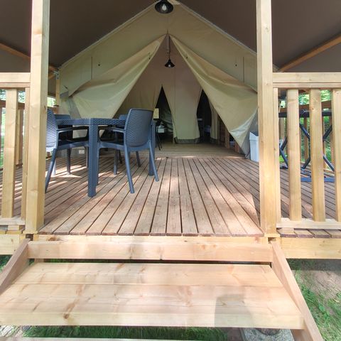 Lodge 4 persons - Mini-Wood on canvas stilts, without sanitary facilities, for 4 persons