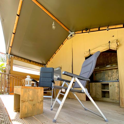 TENDA IN TELA E LEGNO 4 persone - Tenda Tendi Safari con bagno