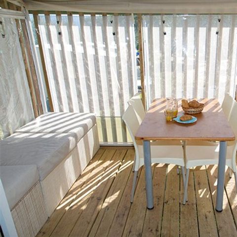 Safarizelt 5 Personen - Hybrid-Lodge | 2 Schlafz. | 4/5 Pers. | 1 Bad | Klimaanlage