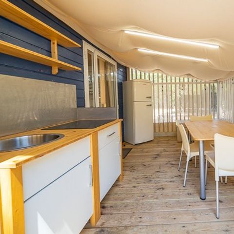 Safaritent 5 personen - Hybride Lodge | 2 Slaapkamers | 4/5 Pers | 1 Badkamer | Airconditioning