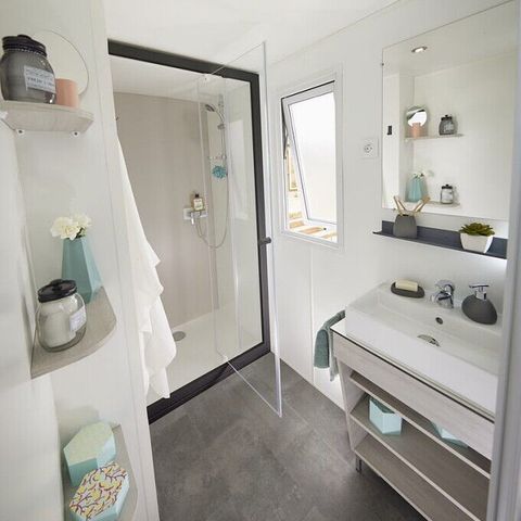 Mobilheim 6 Personen - Mobilheim | Premium | 3 Schlafz. | 6 Pers. | Erhöhte Terrasse | Klimaanlage | TV