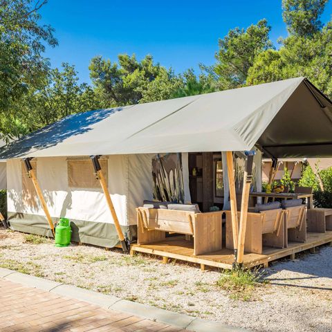 CANVAS AND WOOD TENT 5 people - Safari tent Comfort + air conditioning
