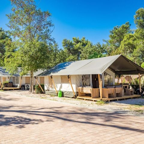 TENTE TOILE ET BOIS 4 personnes - Stella Maris - Tente Safari Confort + climatisation