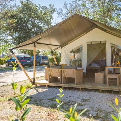 TENTE TOILE ET BOIS 4 personnes - Stella Maris - Tente Safari Confort + climatisation
