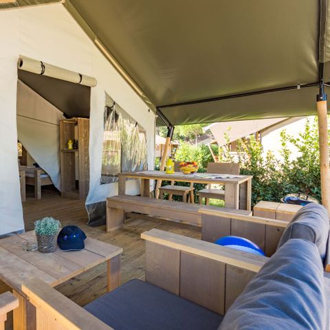 CANVAS AND WOOD TENT 4 people - Safari tent Lodge + airco (5P) 