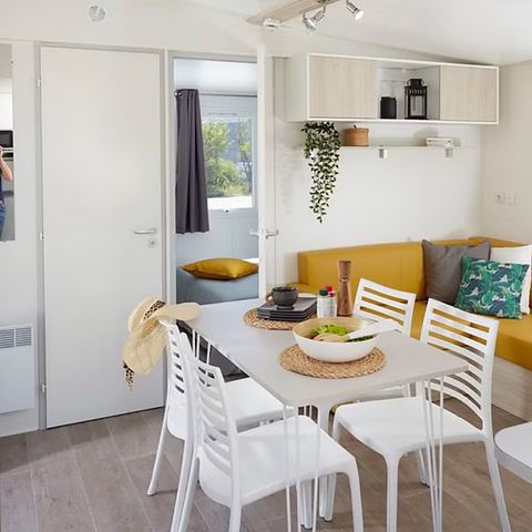 Mobilheim 4 personen - 2 zimmer, tv, klimatisiert, überdachte terrasse