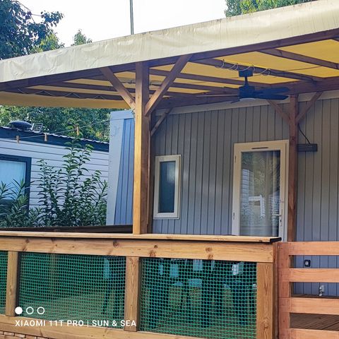 Mobilheim 4 personen - 2 zimmer, tv, klimatisiert, überdachte terrasse